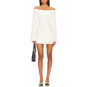 Rue Sophie 'Pixie' White Off Shoulder Bengaline Mini Dress Size XS